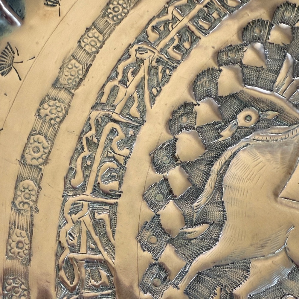 Antique Engraved Copper Art Plate - Picture 6 of 9
